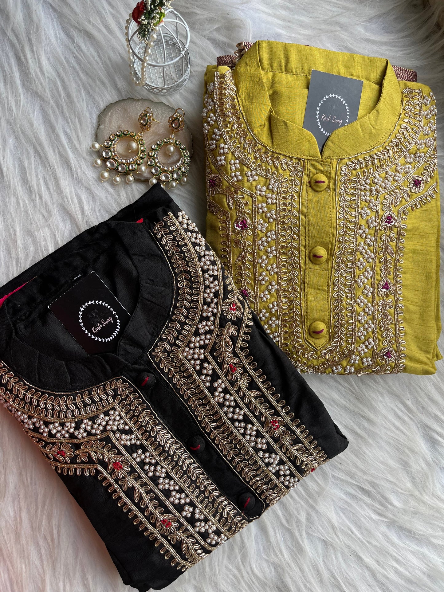 “AAMNA” Dola Silk Hand Embroidered Suit Set With Banarasi Dupatta ✨