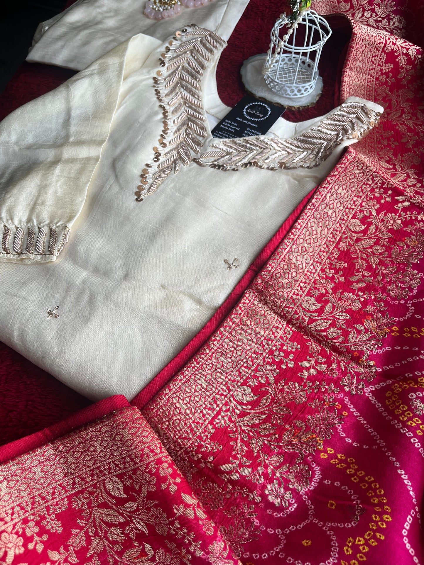 “AMRUTA” Dola Silk Suit Set an Off White 💕✨