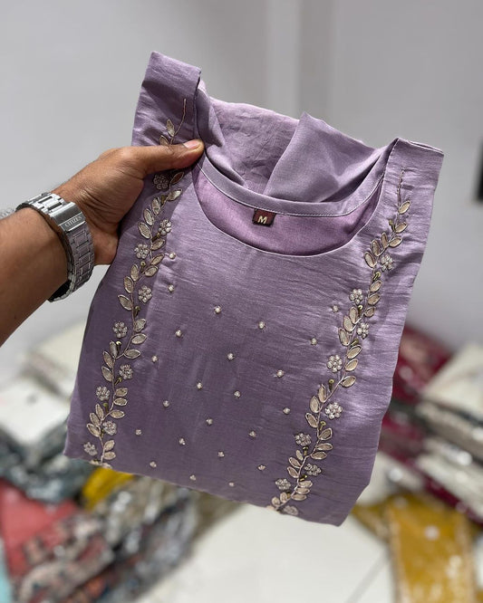 Neck work Readymade kurta pant with Dupatta set